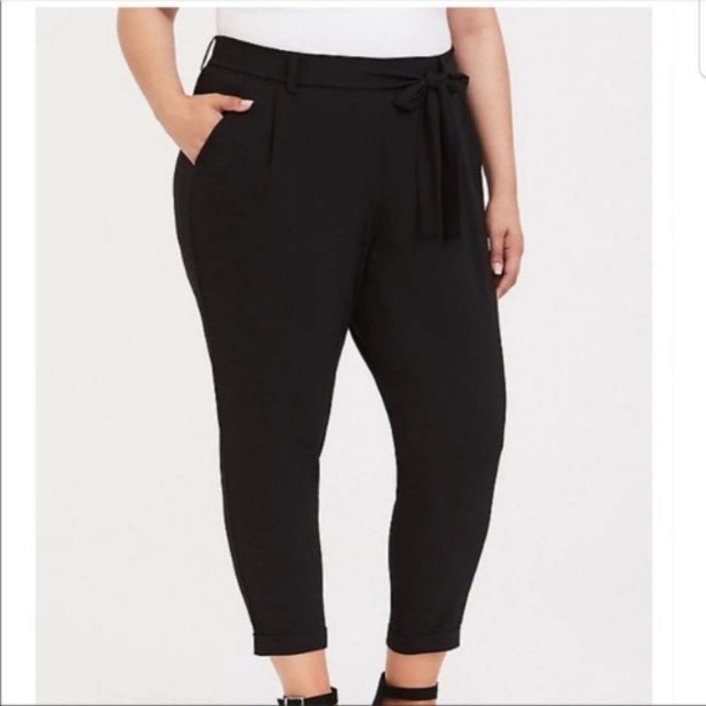 Torrid Black Tie Front Cigarette Pant